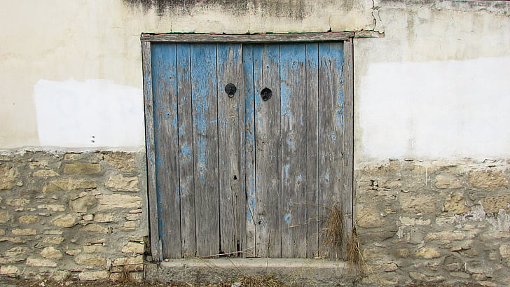 Cypern, Athienou, byn, traditionella, hus, stabil, dörr