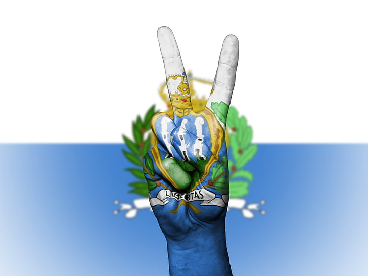 San Maríno, mier, Ručné, národ, pozadie, banner, farby