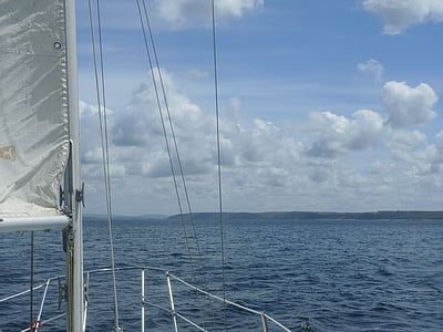 Teluk brest, datang dari, Rade, Brest, berlayar, perahu layar, laut
