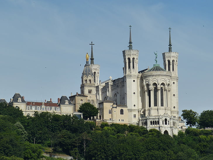 lyon, france, old town, church, basilica, tower, architecture