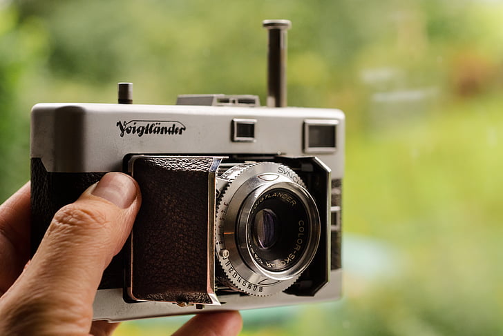 Vintage, analog, kamera, rana, lensa, aperture, retro