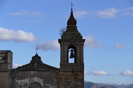 Sicílie, Itálie, svátek, kostel, věž, zvonek