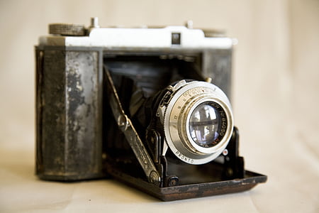 카메라, 오래 된, 골동품, 사진, 사진