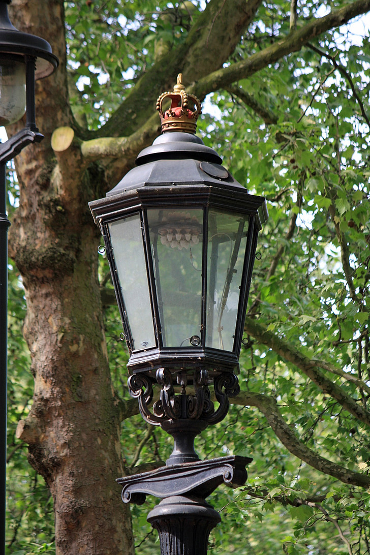 gadelygte, lampe, lys, vintage, gamle, Crown, Royal crown