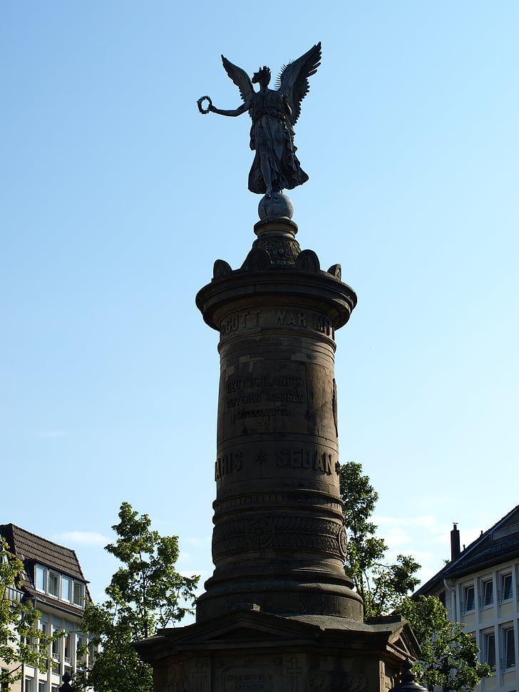 Siegburg Tyskland, Siegessäule, ängel, Sky, pelaren, staty, arkitektur