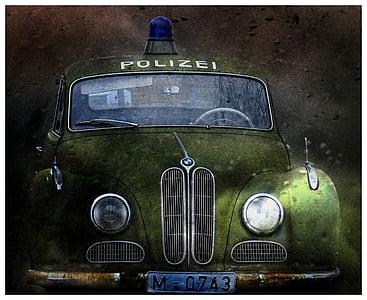 voiture de police, Oldtimer, voiture de film, isar12, Auto, vieux, voiture de patrouille