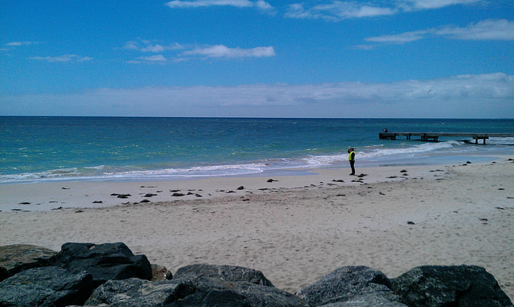 beach, bunbury, western, australia, ocean, sea, sand
