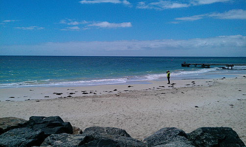 Beach, Bunbury, nyugati, Ausztrália, óceán, tenger, homok
