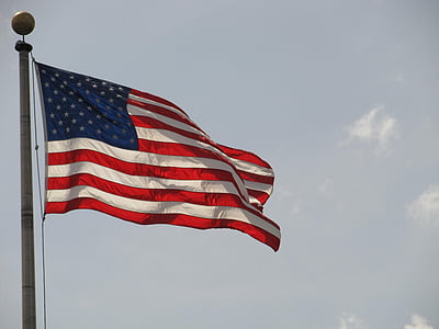 Americká vlajka, vlajka, hvězdy a pruhy, vlastenectví, mávání, vlající, Spojené státy americké