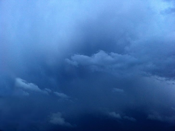vētras mākonis, pērkona negaiss, tumša, debesis, drūmā, dabas parādības, zila