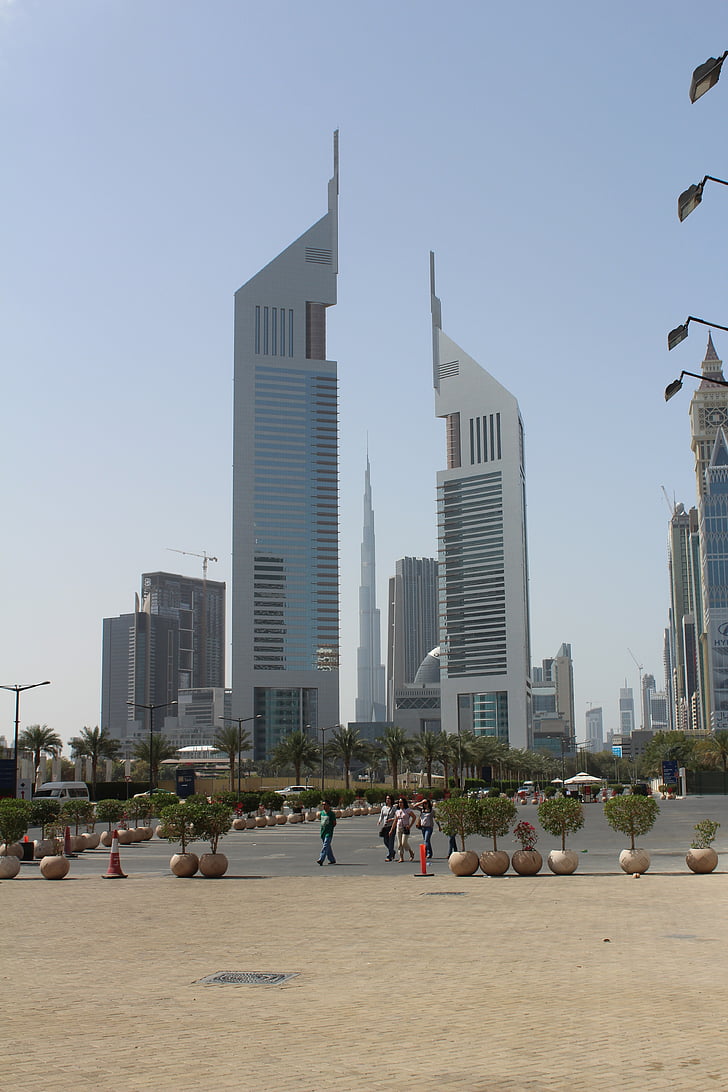 Dubai, rascacielos, ciudad, Burj kalifa, arquitectura, cielo