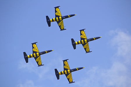 repülőgép, légi show, Himmel, kék ég, Balti méhek, légi jármű, repülő