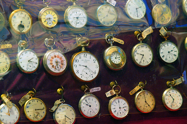 montres, horloge, antique, marché, Buenos aires, Argentine
