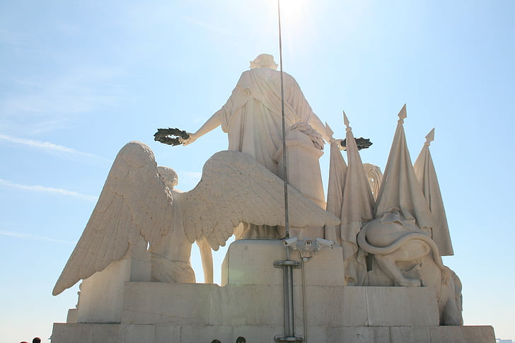 oblouk augusta Street, Lisabon, Portugalsko, socha, Architektura, sochařství, náboženství