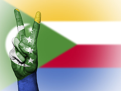 Komorų salos, tautos, fono, reklama, spalvos, šalies, vėliava