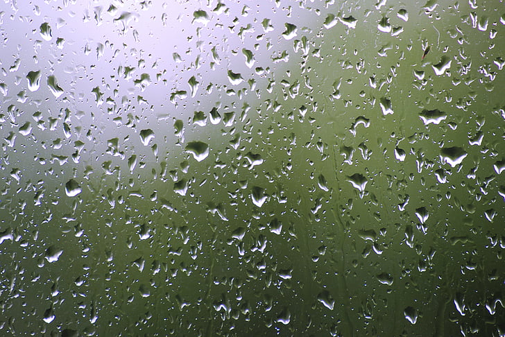 дождь, стекло, поддон, капли, мокрый, окно, воды