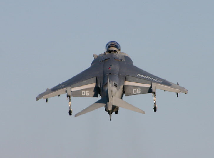 Harrier, samolot, z tyłu, Jet, wojskowe, myśliwiec, samolot