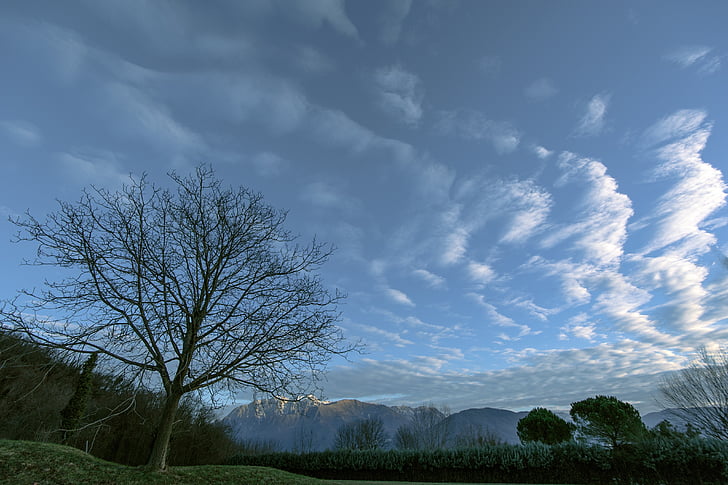 tmavý, Carnia, Friuli, obloha, mraky, Příroda, čas