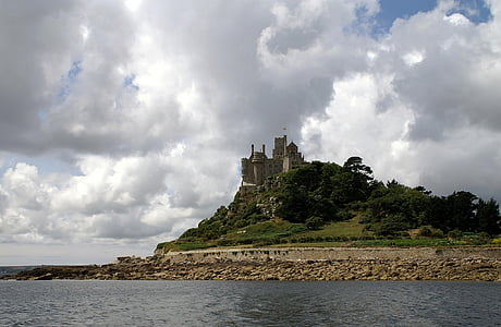 st michaels mount, uk, cornwall, fort, tower, castle, famous Place