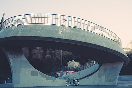 miesto, betono, sienos, Architektūra, cemento, Grunge, dviratis