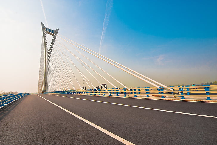 chaohu, мост, езеро, Китай, висящ мост, мост - човече структура, магистрала