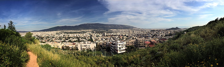Athènes, Attiko alssos, Grèce, Panorama, printemps, ville, urbain