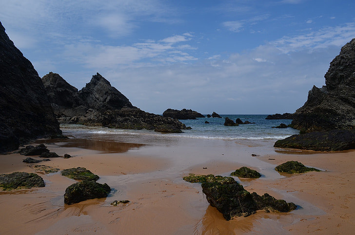 Belle Ile-t, Beach, sziklák, táj, természet, őr, Bretagne-i
