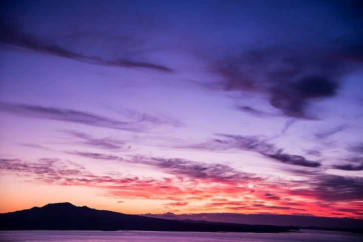 Dawn, denní světlo, soumraku, Horizont, jezero, krajina, světlo