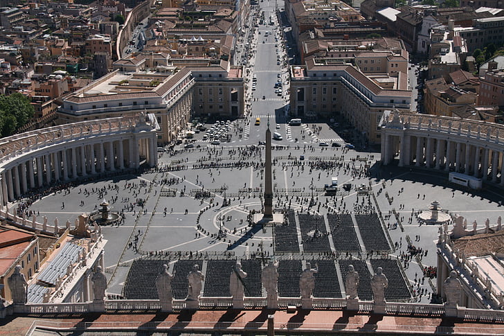 Plaza de San Pedro, Basílica de San Pedro, San Pedro, Roma, Obelisco, arquitectura, Italia