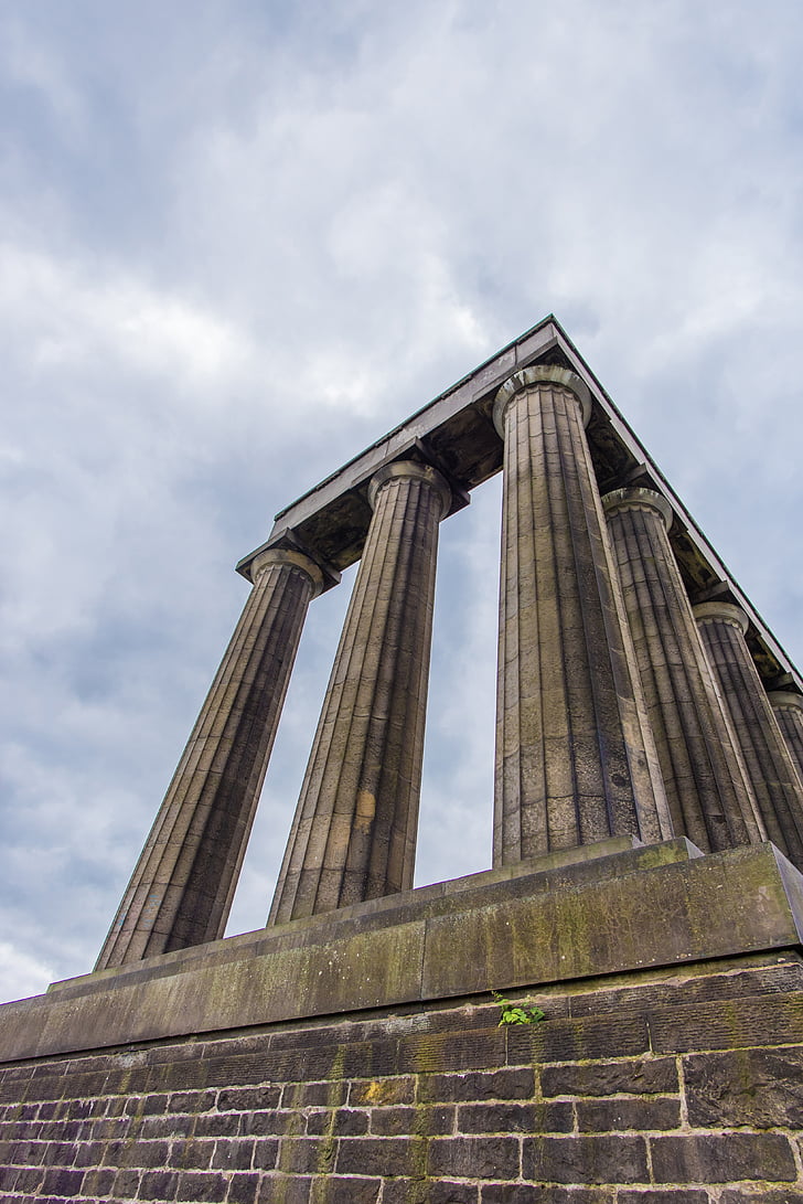 National monument av Skottland, Edinburgh, nasjonale, monument, Skottland, Hill, uferdige