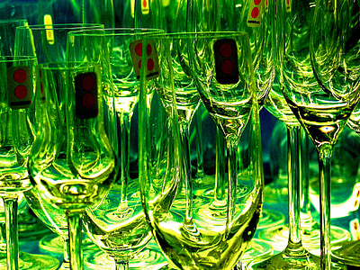 очки, Фужеры, шампанское, напиток, бокал шампанского, примыкают, прост