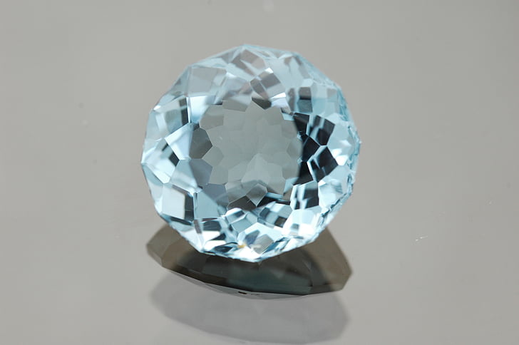 gem, blue topaz, gemstone, facet, gems, round, jewelry