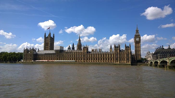 britiske parlamentet, husene i parlamentet, Storbritannia, England, London, Westminster, Holmenkollen