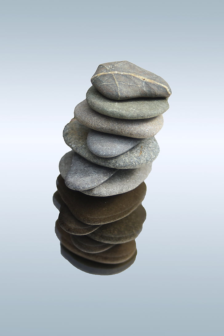 stones, balance, meditation, tower, stacked, isolated, background