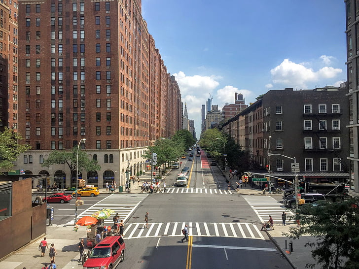Νέα Υόρκη, Highline, στον ορίζοντα, πόλη, Μανχάταν, νέα, Υόρκη