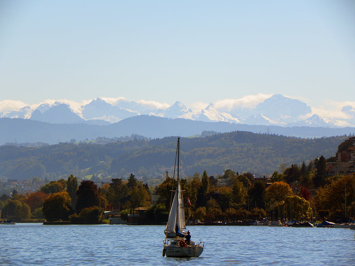 Szwajcaria, Zurich lake, Zurych, Boot, Jezioro, wody