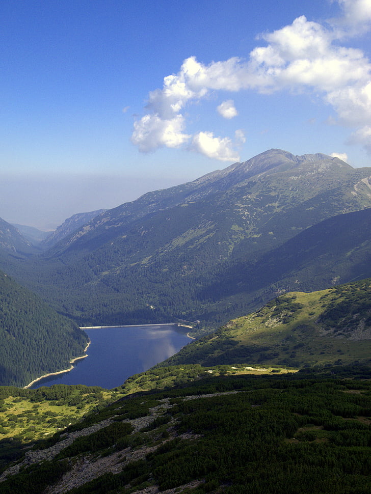 Bulgária, montanhas, Rila, nuvens, Lago, água, país