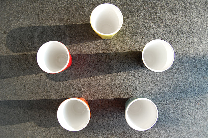Tasse, Porzellan, Farbe, Italienisch, Kaffee, fünf, Schatten
