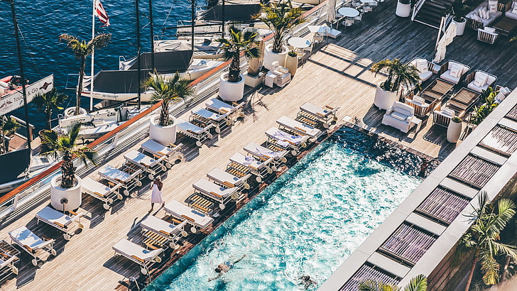 Resort, Hotel, letné, Dovolenka, bazén, more, Ocean