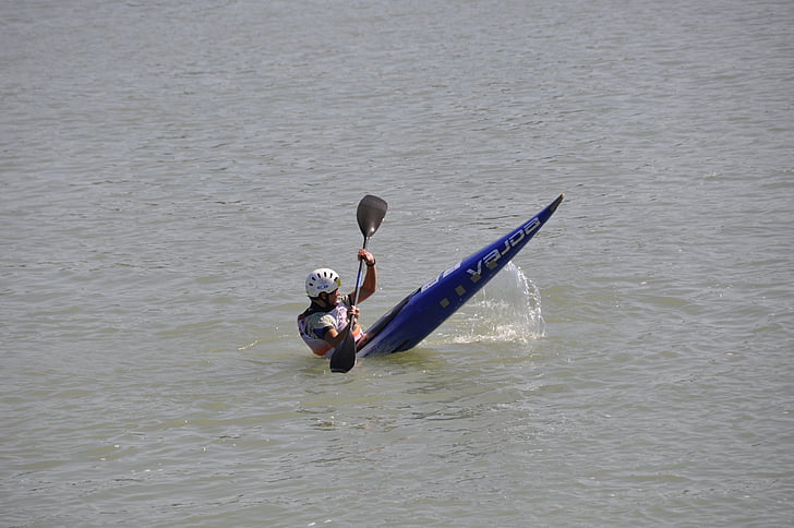 Canoagem, paddle, remador, natureza, água, Danúbio, desportos aquáticos