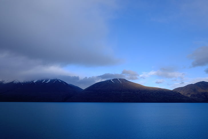 자연, 산, 조 경, 물, 스카이, 구름, 블루