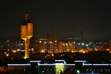 nuit, vue, Jeddah