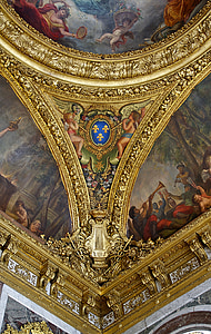 rum av fred, Versailles, slott, Palace, interiör, tak, inredning