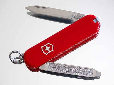 SAC promjera, nož, Švicarski križ, Crveni, rez, oprema, jedan objekt