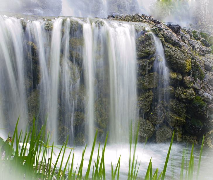 vodopád, Příroda, voda, vegetace, Les, Cascade falls, krajina