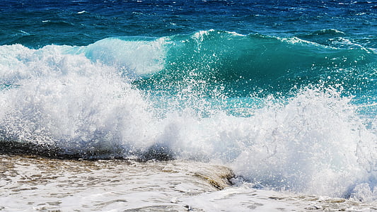 wave, smashing, foam, spray, sea, nature, wind
