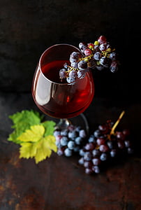 druiven, wijn, glas, voedsel, fruit, alcohol, eten