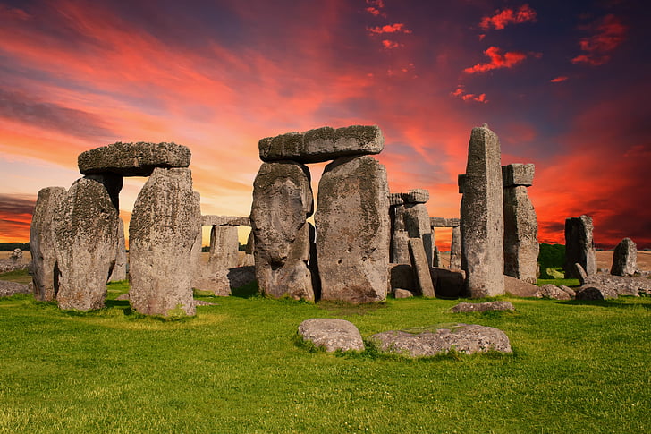 Stonehenge, Monumen, prasejarah, Salisbury, Britania Raya, Inggris, Inggris