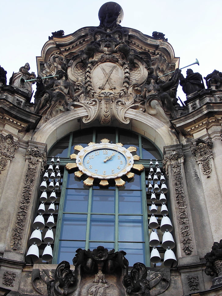 часовник, Дрезден, сграда, архитектура, Църква, кула, време