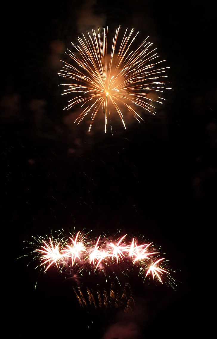 fireworks, light, night, beautiful, schaffhausen, white, purple